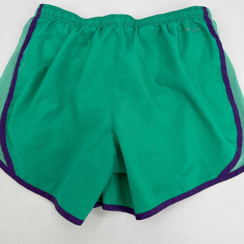 Nike Dri-FIT Girls Green Purple Running Shorts XL 455912 Athletic‎ Brief Lined